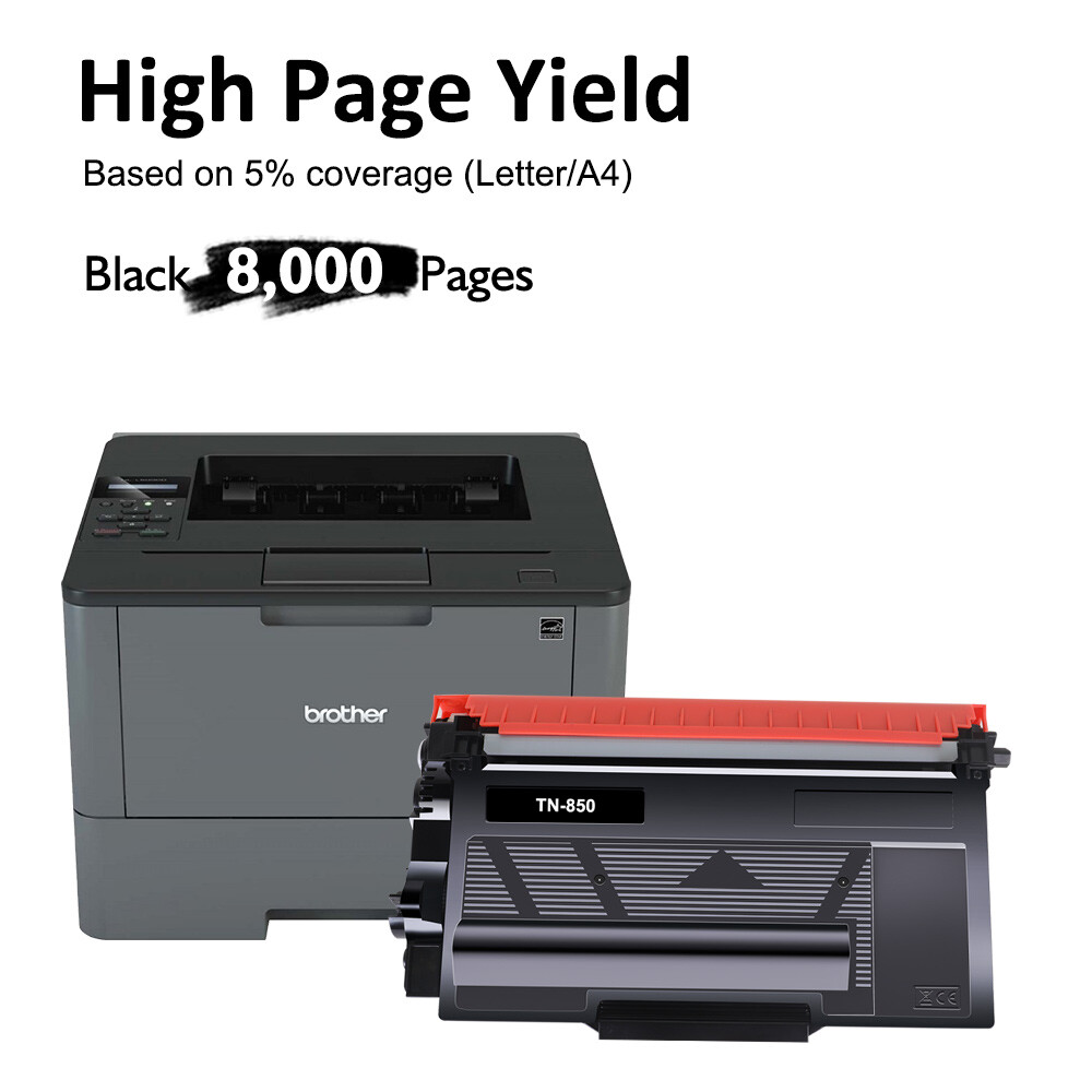 2PK TN850 / TN-850 Compatible Toner Cartridge for Brother DCP-L5500DN (Black)