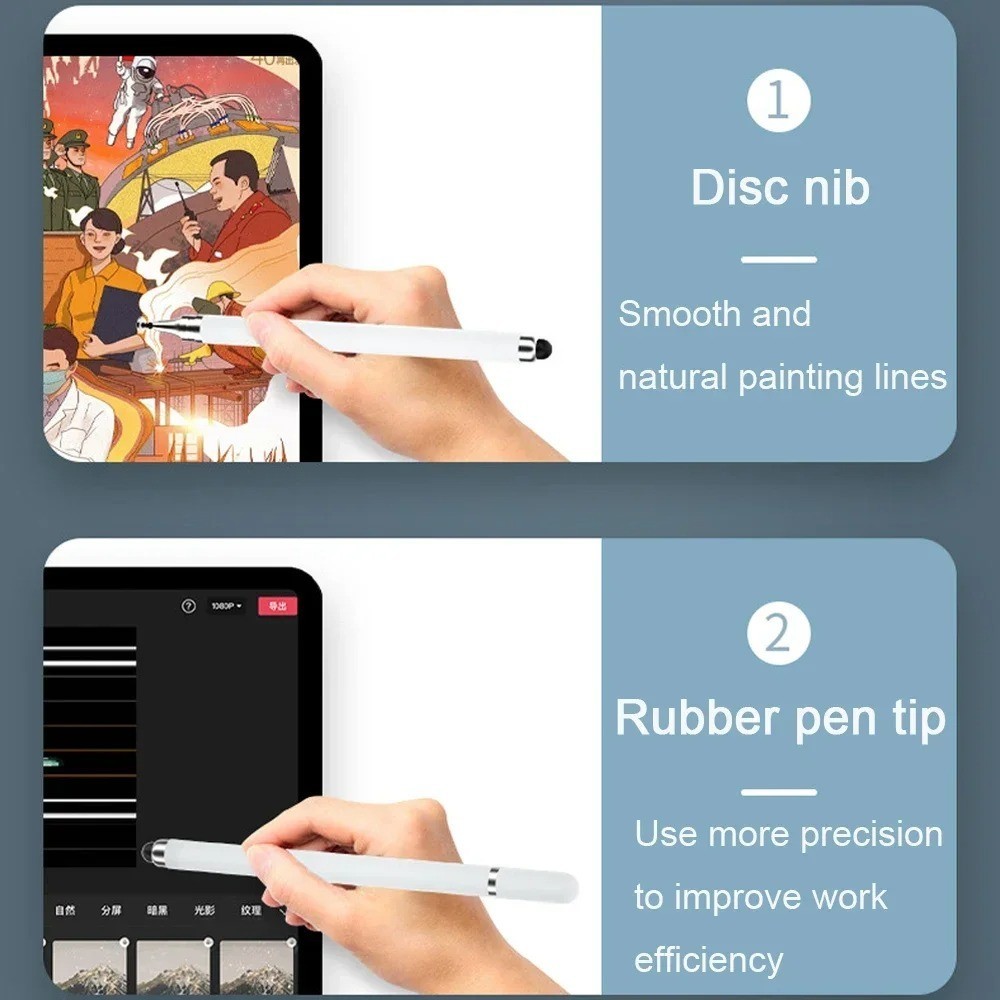 Tablet Pen Drawing Screen Touch Pen 2 in 1 Stylus Pen for IPhone IPad Tablet Cap