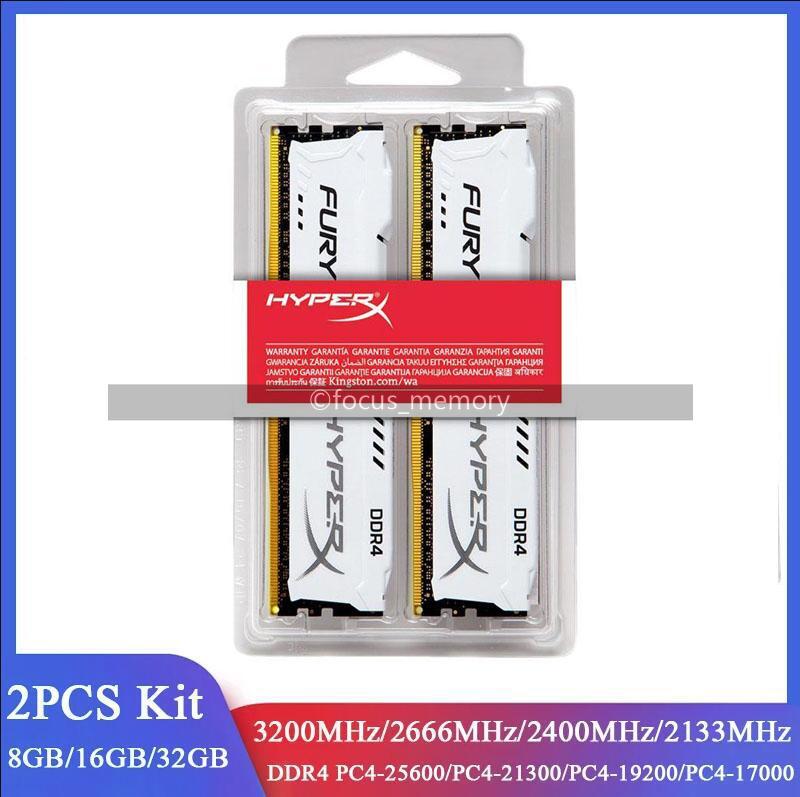 32GB 16GB 8GB 2133 2400 2666 3200 MHz Desktop DDR4 Memory Kit 288pin DIMM -White