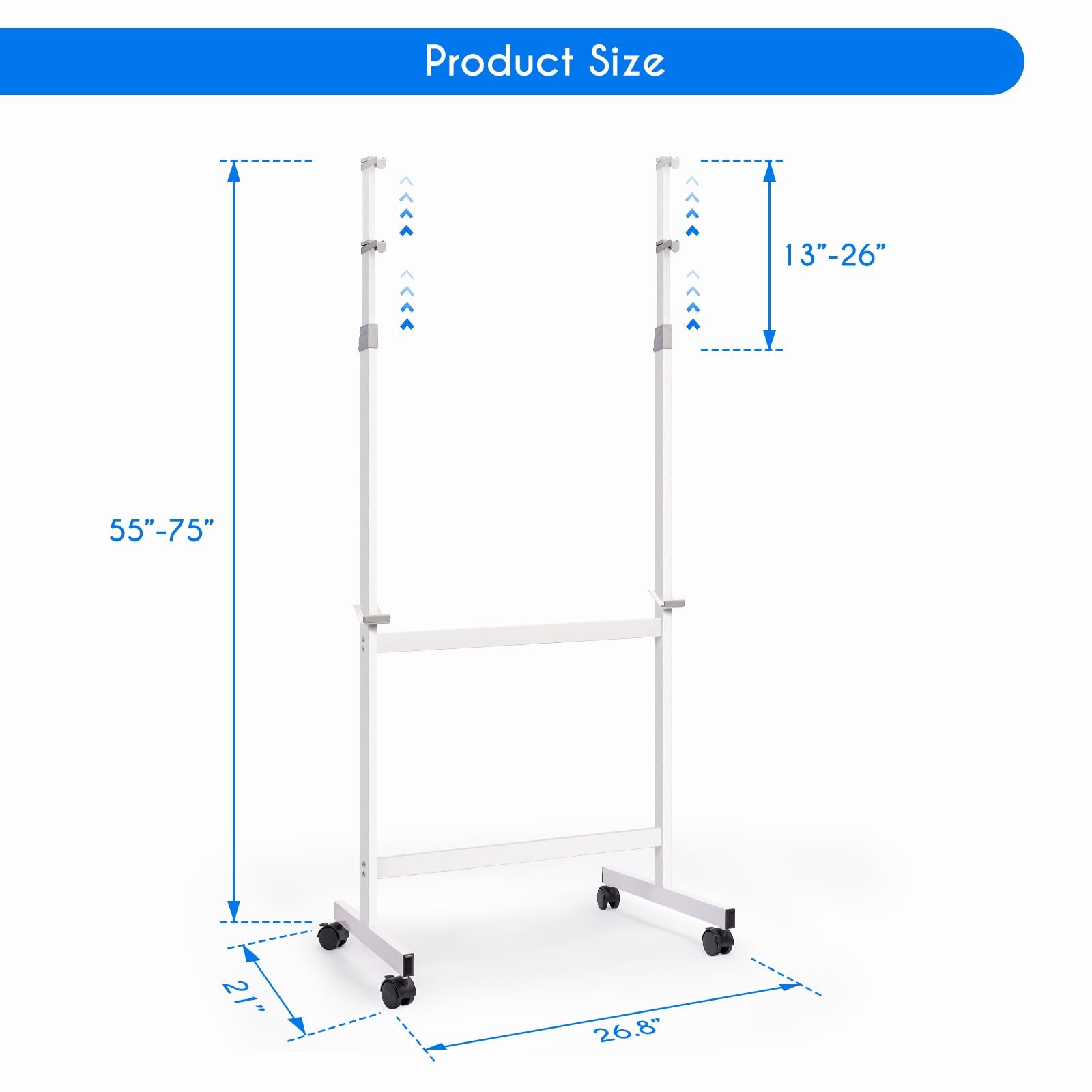 Whiteboard Stand Mobile Height Adjustable Wheels Dry Erase Easel Maxtek Drill