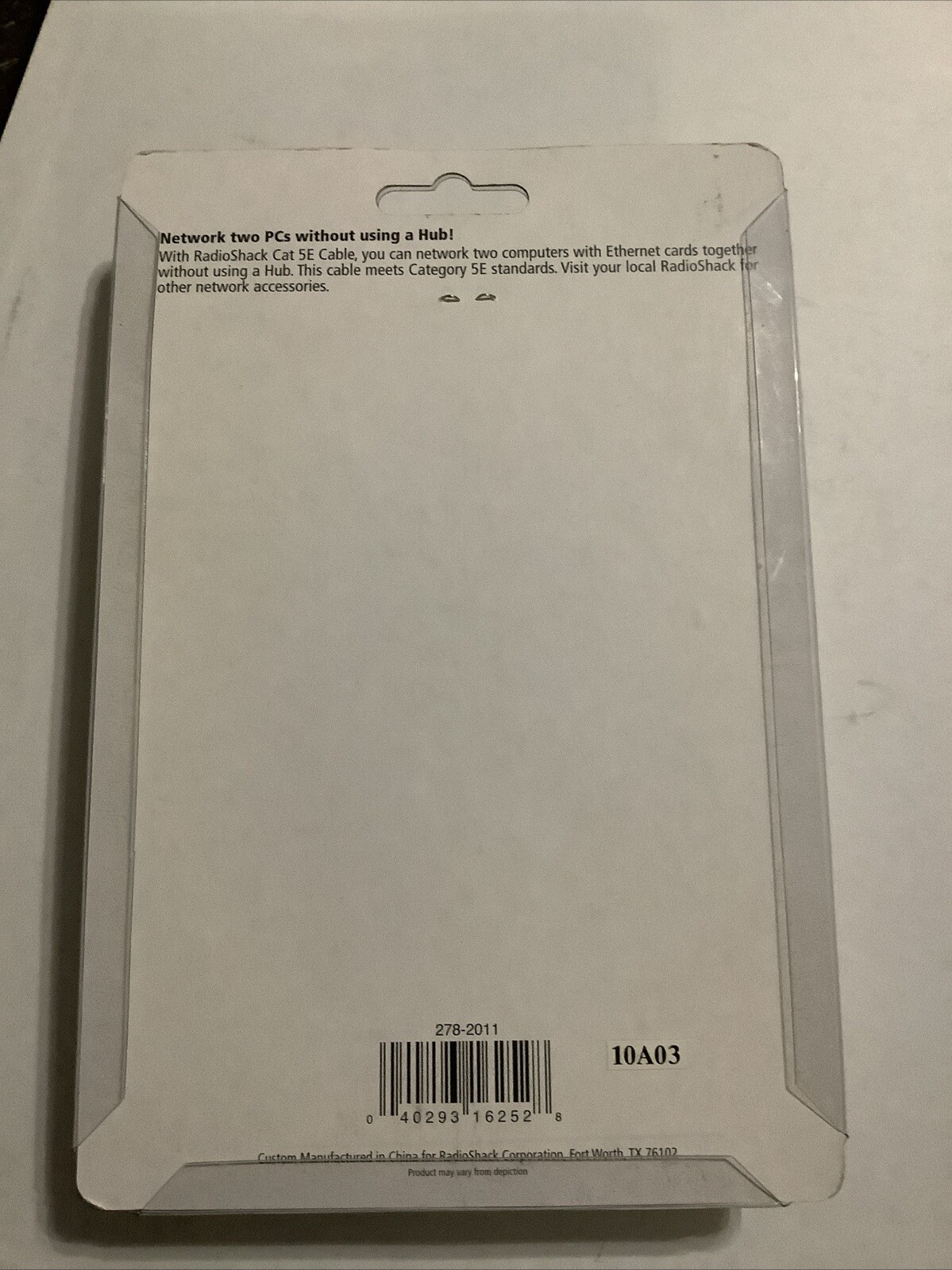 RadioShack – Cat 5E 10Ft Crossover Cable – Computer Accessory 278-2011