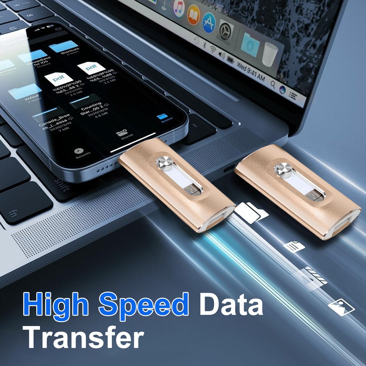 Flash Drive for iPhone iPad Android PC, Photo Stick Backup Photos Videos