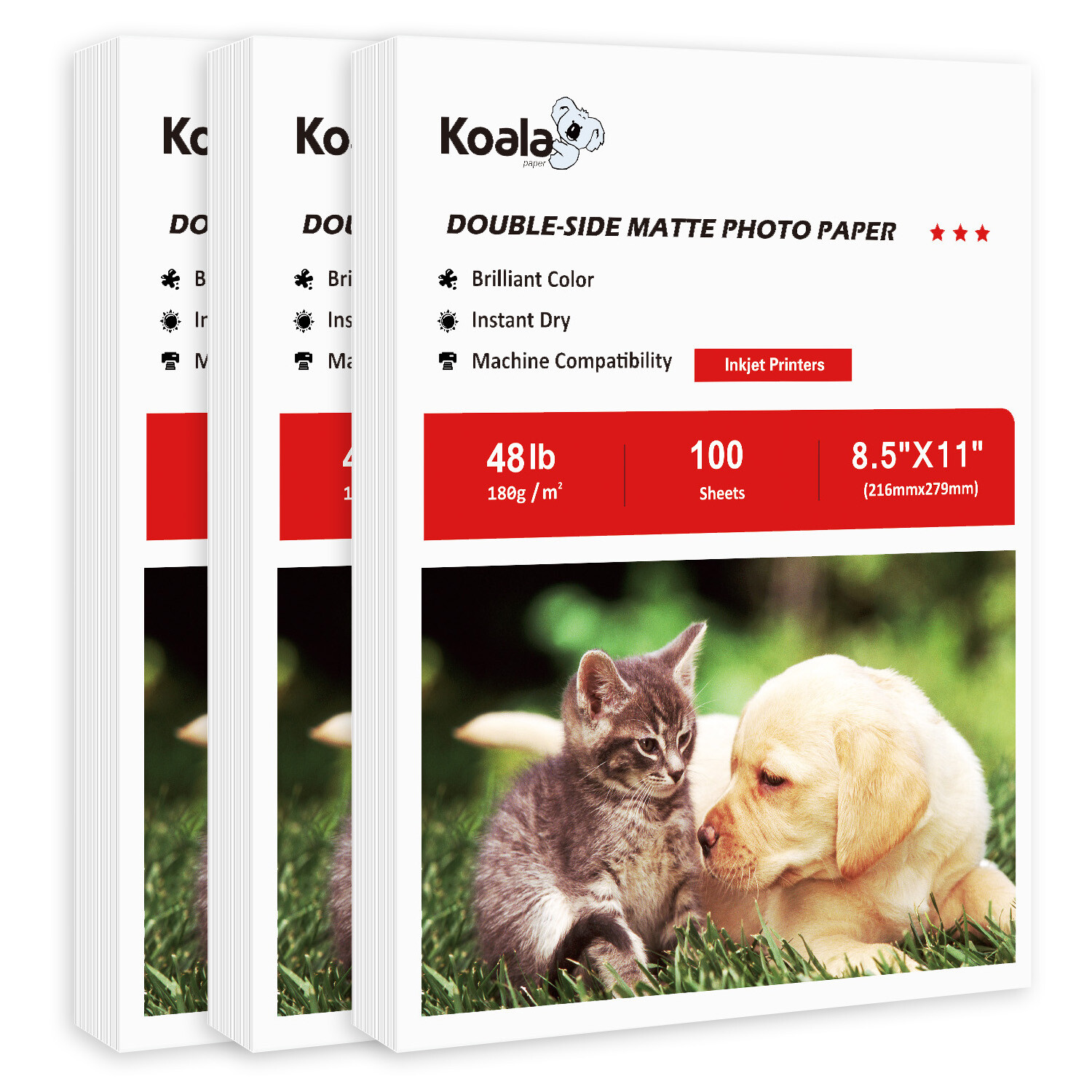 300 Koala Double Sided Matte Photo Paper 8.5×11 48lb 10Mil Inkjet Printer Epson