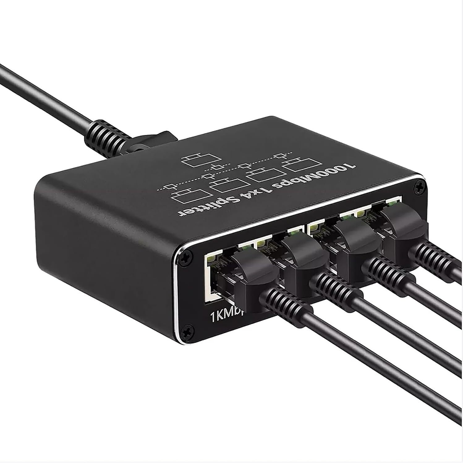Gigabit Ethernet Splitter 1 to 4 Port RJ45 LAN Network Adapter 1000Mbps for PC