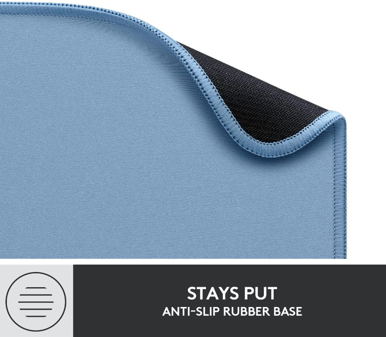 Logitech Mouse Pad – Studio Series, Computer Mouse Mat with Anti-Slip Blue Grey