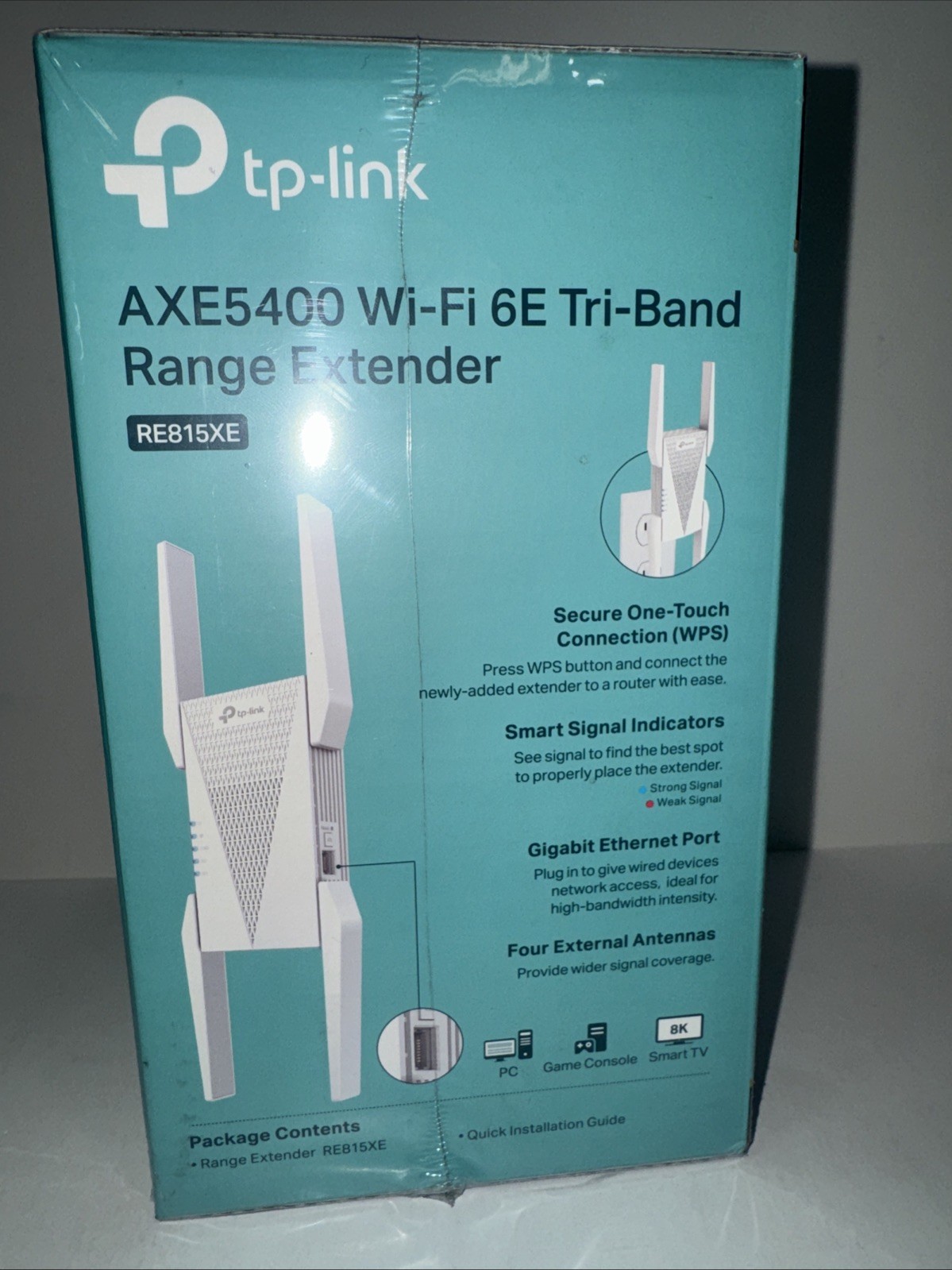 TP-Link RE815XE AXE5400 Wi‑Fi 6E Range Extender Tri-Band WiFi 6E Mesh Extender