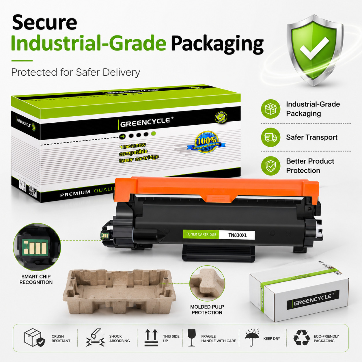 1PK TN830XL 830XL Toner Cartridge Compatible for Brother HL-L2400D HL-L2420DW