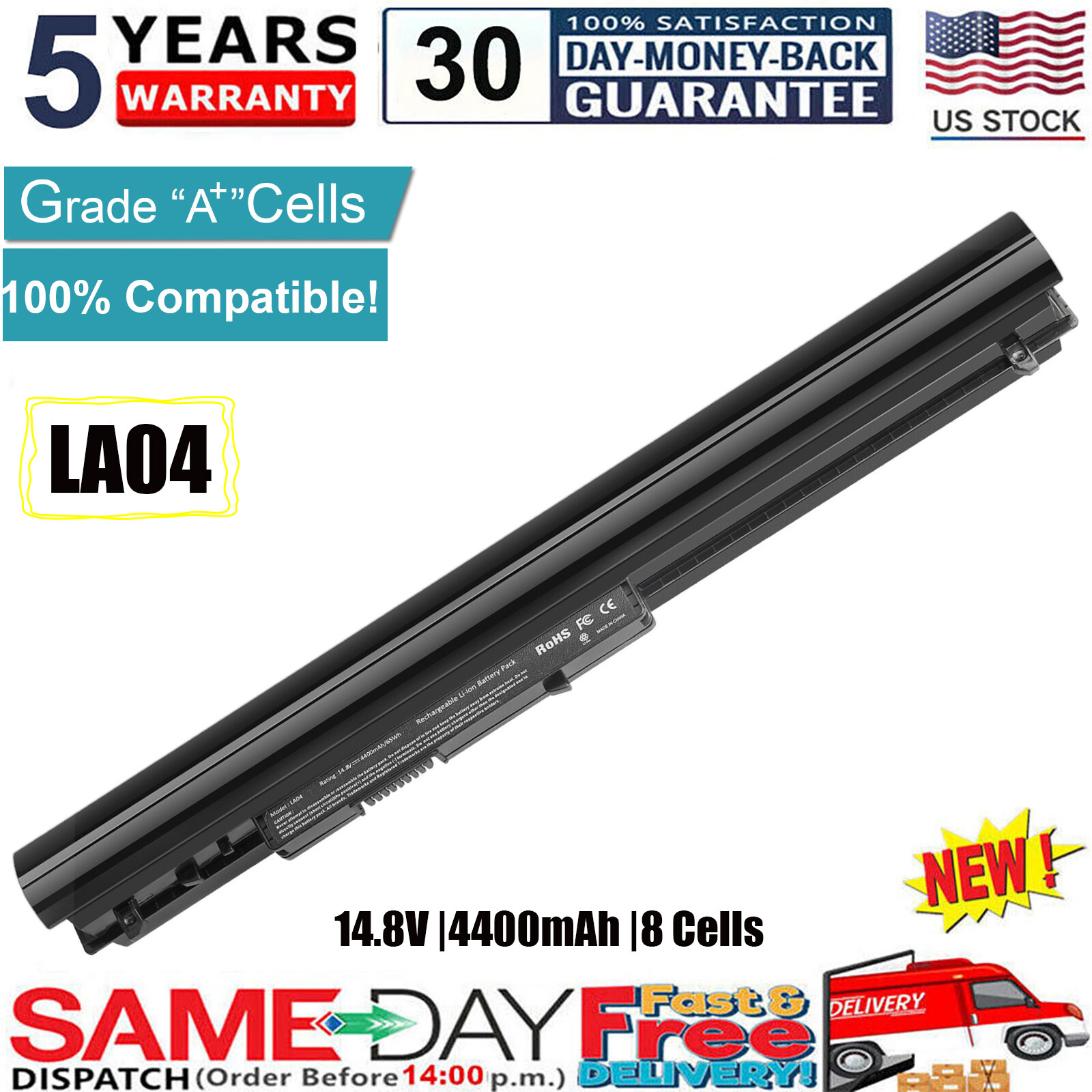 LA04 Battery For HP Pavilion 14 15 Notebook 248 340 350 G1 TPN-Q130 776622-001