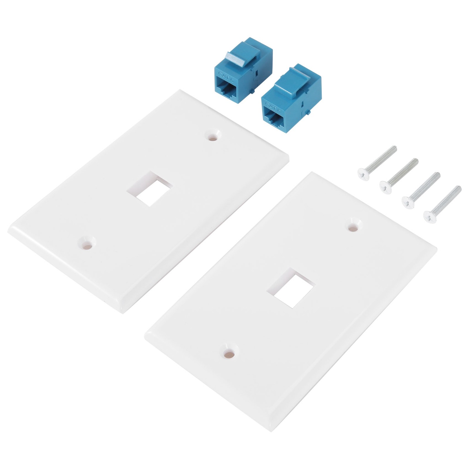 2-Pack 1 Port Ethernet Wall Plate, RJ45 Cat6 Female to Female Jack Inline5426