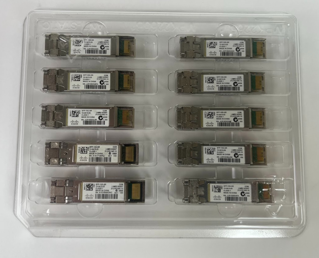 Cisco SFP-10G-SR 10GBASE-SR SFP+ Transceiver 10-Pack New Bulk