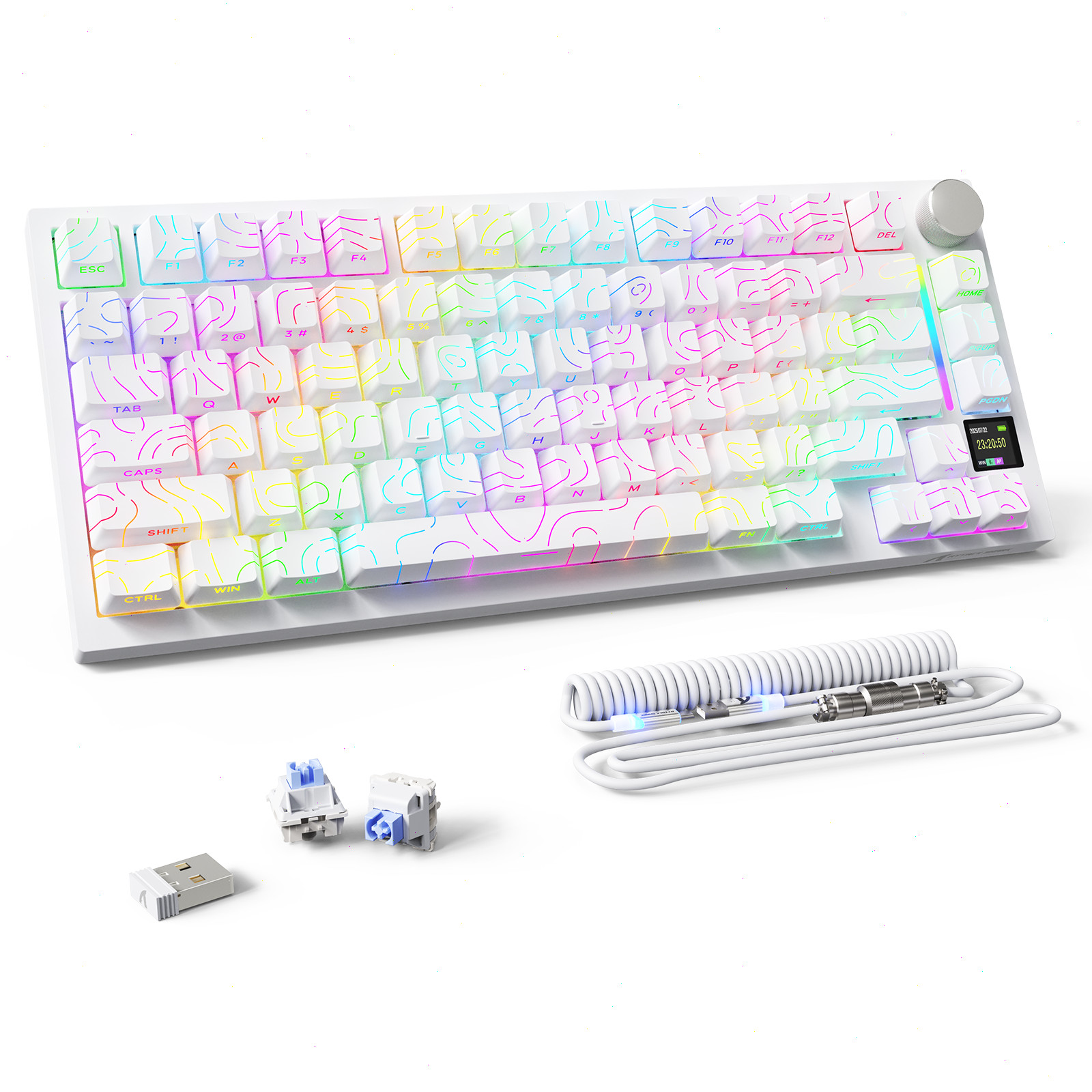 Attack Shark X820 Ultra Tri-Mode Keyboard & C01 Ultra RGB Aviator Cable Combo