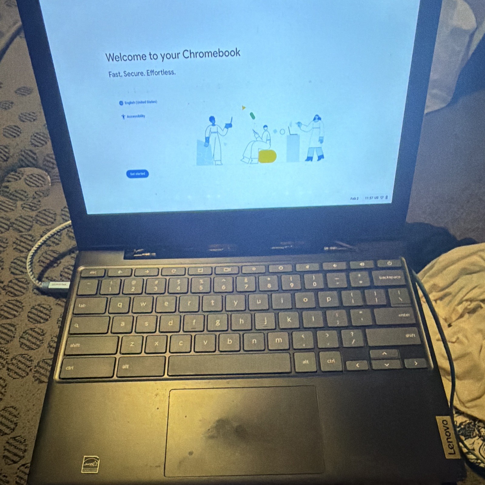Lenovo Chromebook 11.6in Celeron 4GB 32GB eMMC Chrome OS Gray 2020 USB-C