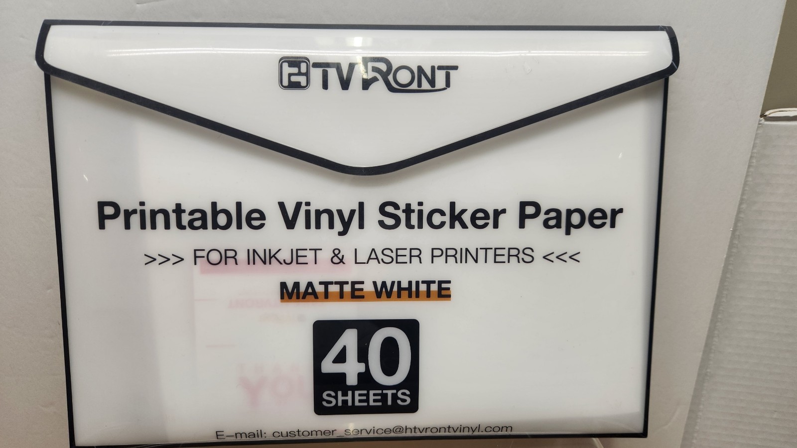 HTVRONT Printable Vinyl Sticker Paper Matte White 40 Sheets Inkjet & Laser New