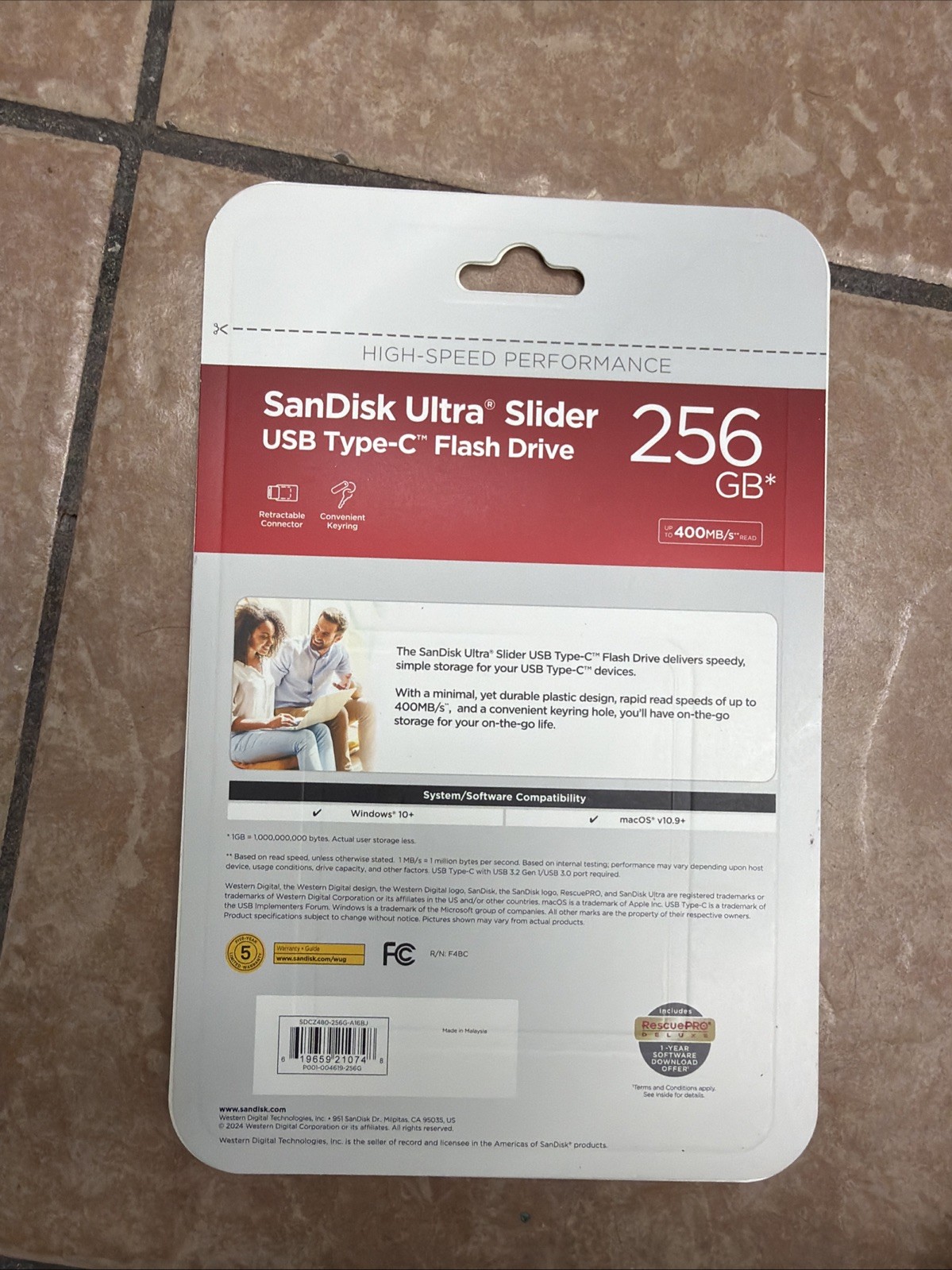SanDisk 256GB Ultra Slider USB Type-C Drive SDCZ480-256G-A16BJ