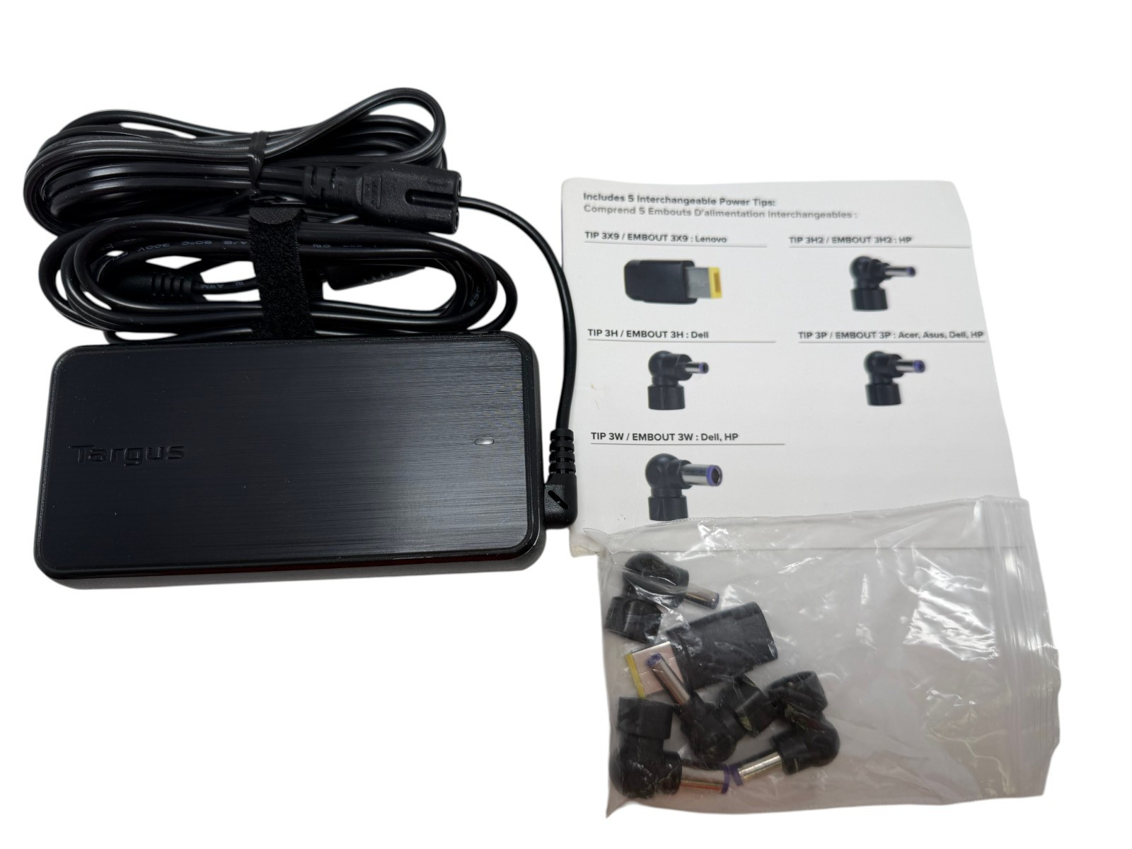 Targus AC Adapter APA90US 90W Laptop Tablet Phone Charger w/5X Multiple Tips