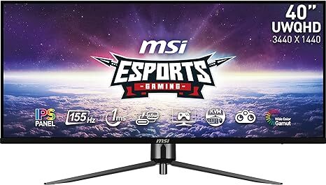 MSI 40″ 3440×1440 155Hz FreeSync Premium MAG401QR – Black