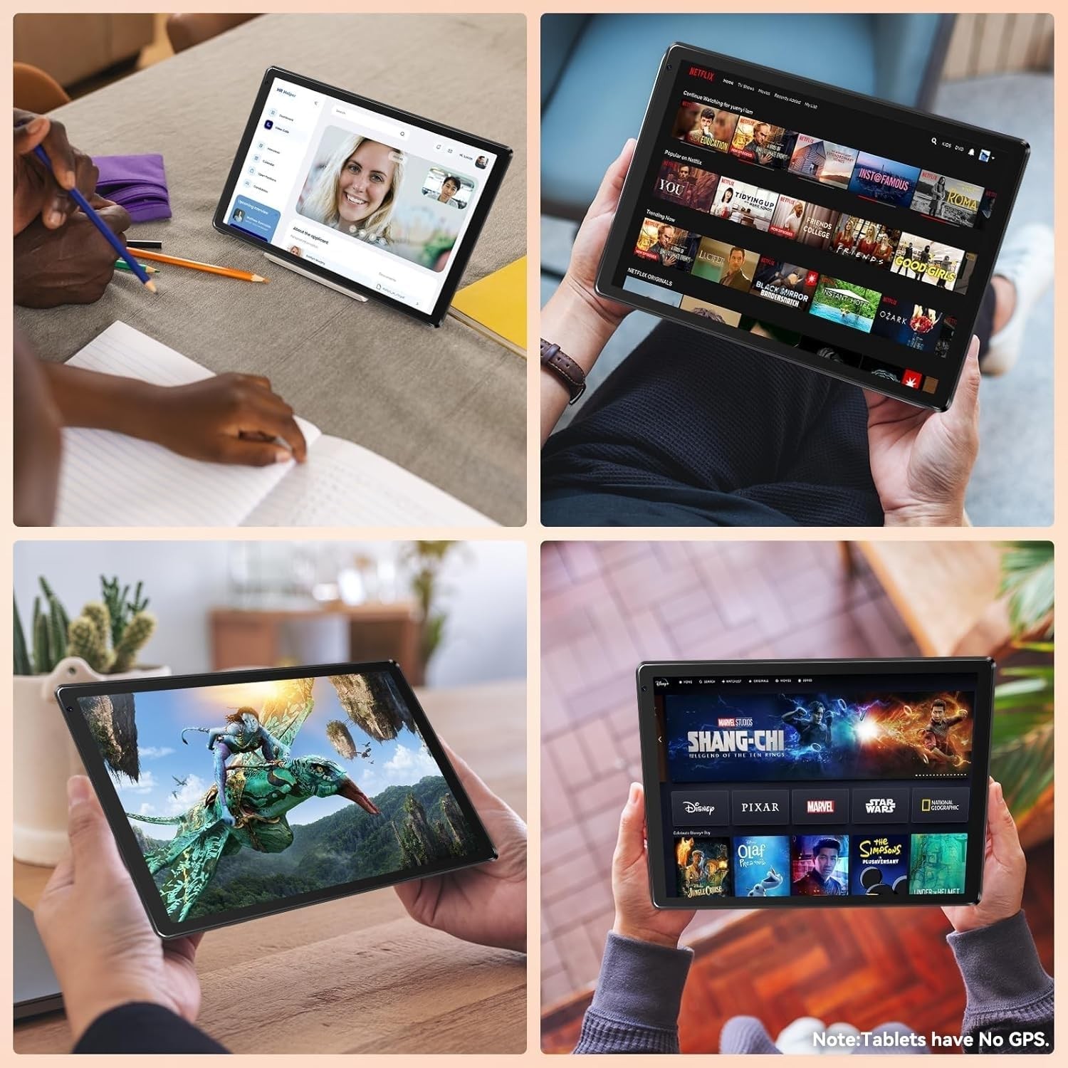 10.1 inch Android 15 Tablets HD Touchscreen Octa-Core 24GB+128GB Dual Camera US