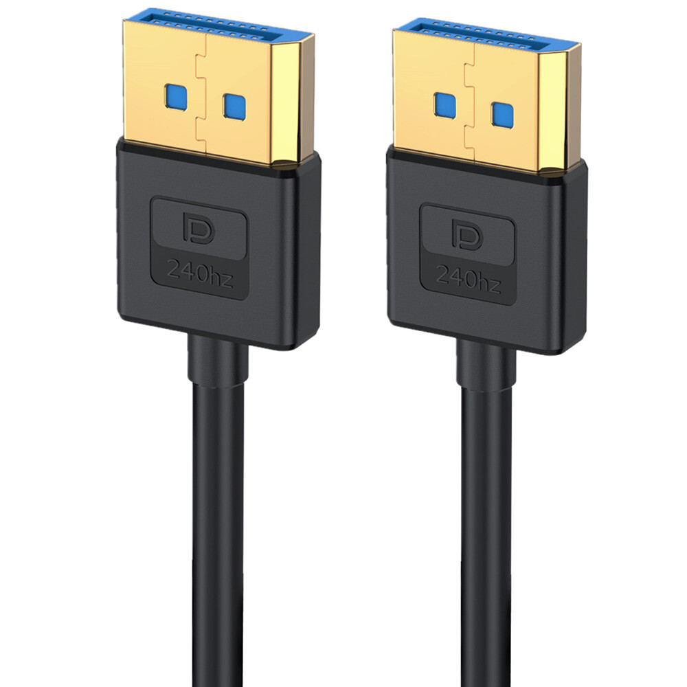 Right Angle DisplayPort Male To DisplayPort Male Cable 1.4V 8K/60Hz Gold Plated