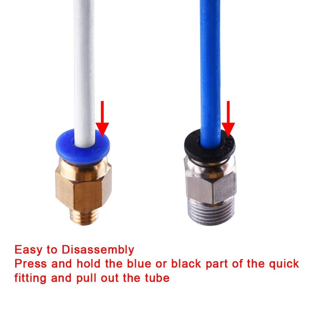 High-Temperature Resistant PTFE Tubing & Fitting Set for Advanced 3D Printing