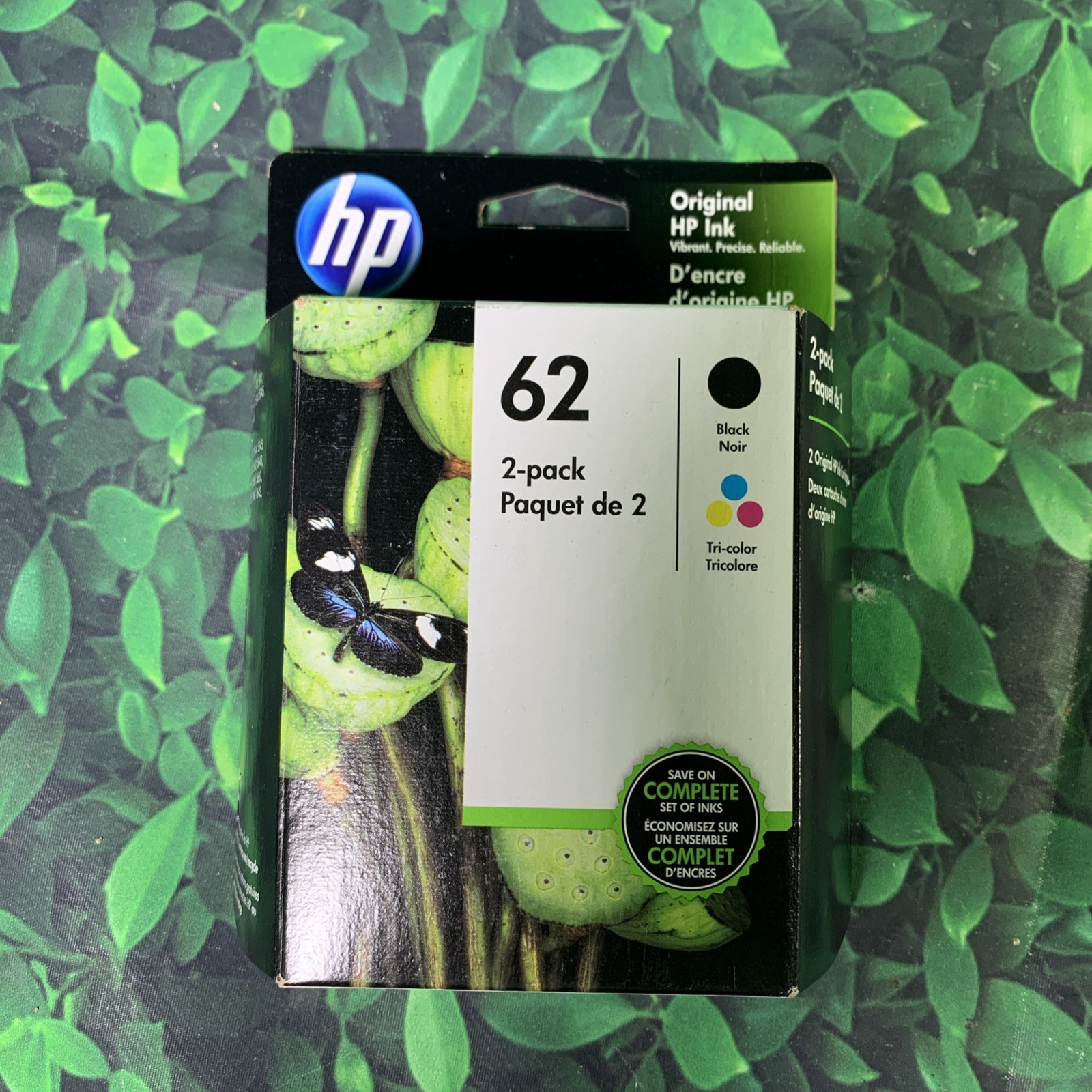 HP 62 Ink Cartridge 2-Pack Black & Tri-Color OEM Sealed Exp 012/2021
