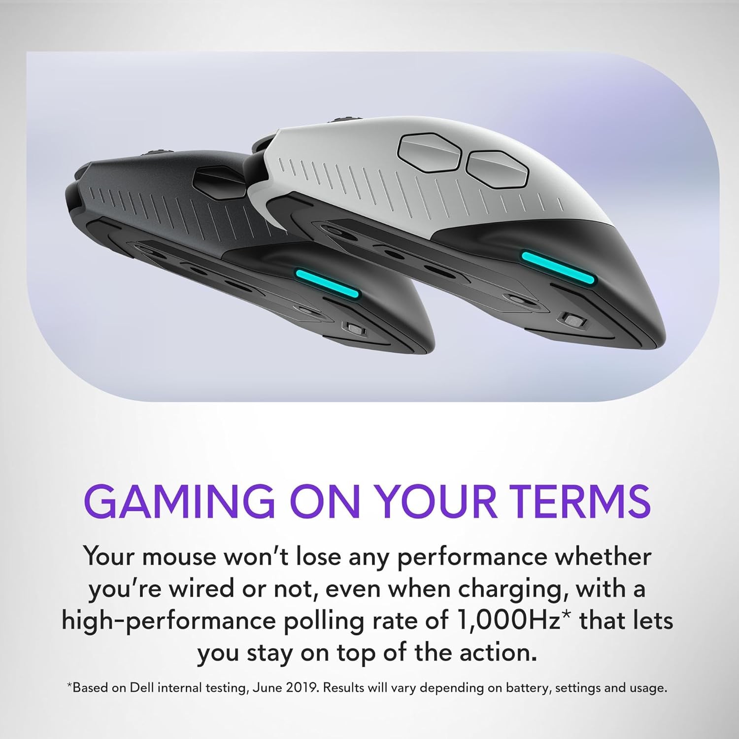 Alienware AW610M Wired Wireless Gaming Mouse 16000 DPI RGB Lunar Light