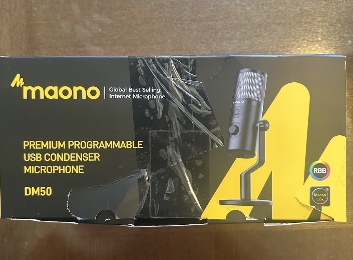 Maono DM50 USB Condenser Microphone RGB Black Multi-Pattern Omni/Cardioid/8