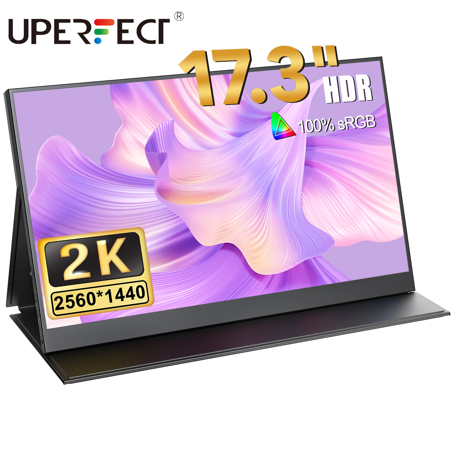 UPERFECT 17.3″ 2K Portable Monitor Screen HDMI 2*Type C For PC Cellphone Used