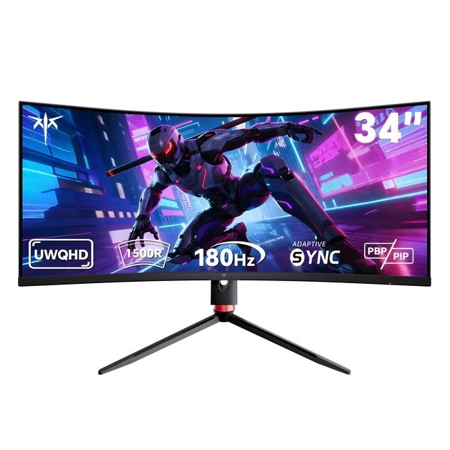 KTC H34S18S 34” Curved Ultrawide Gaming Monitor, 21:9, 3440x1440P 1500R