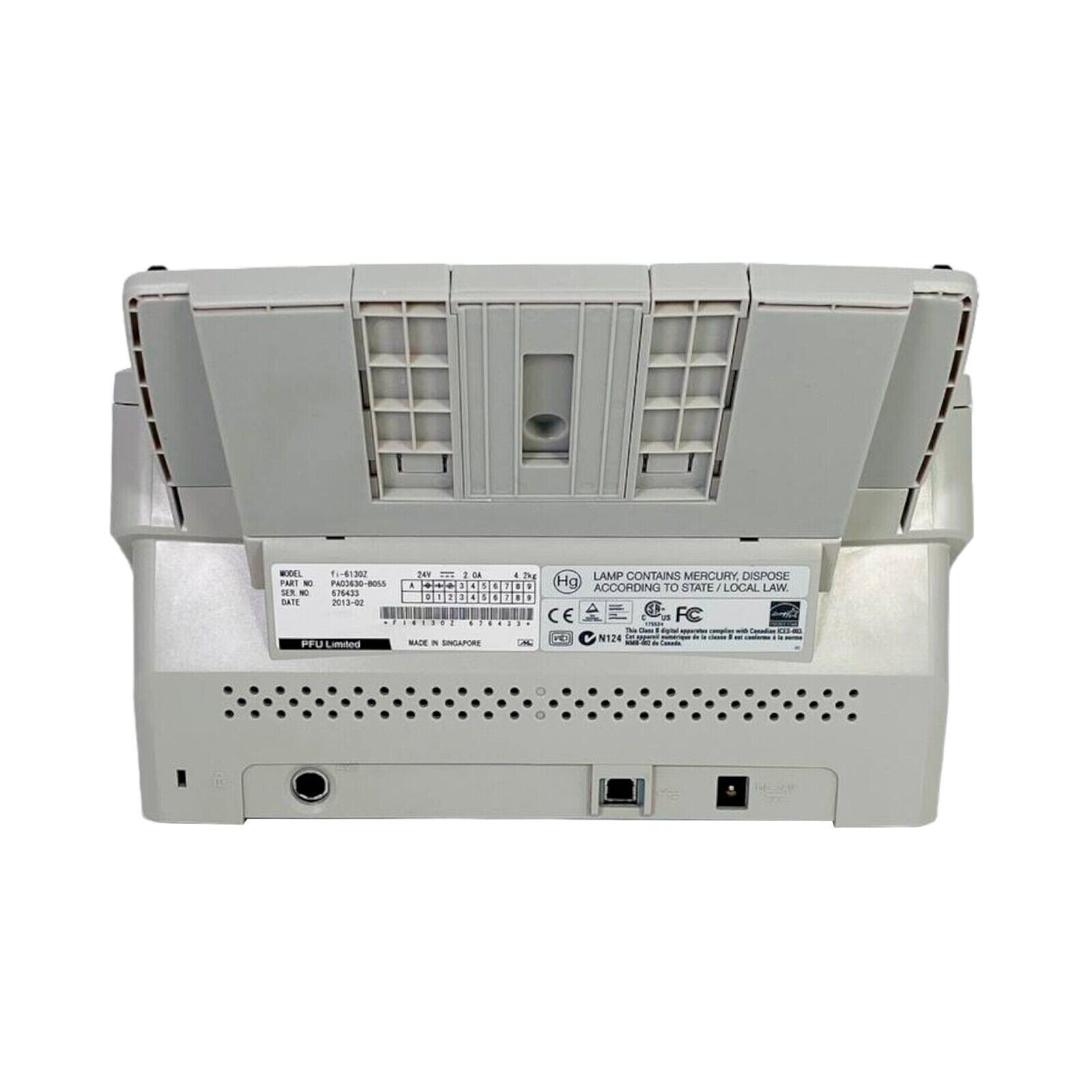 Fujitsu FI-6130Z Duplex Document Color Scanner w/Adapter & USB Cord FULLY TESTED