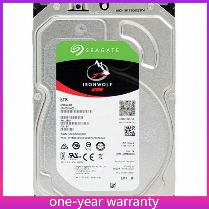 ST6000VN001 Seagate IronWolf 6TB NAS Internal Hard Drive 3.5″ SATA 5400RPM New