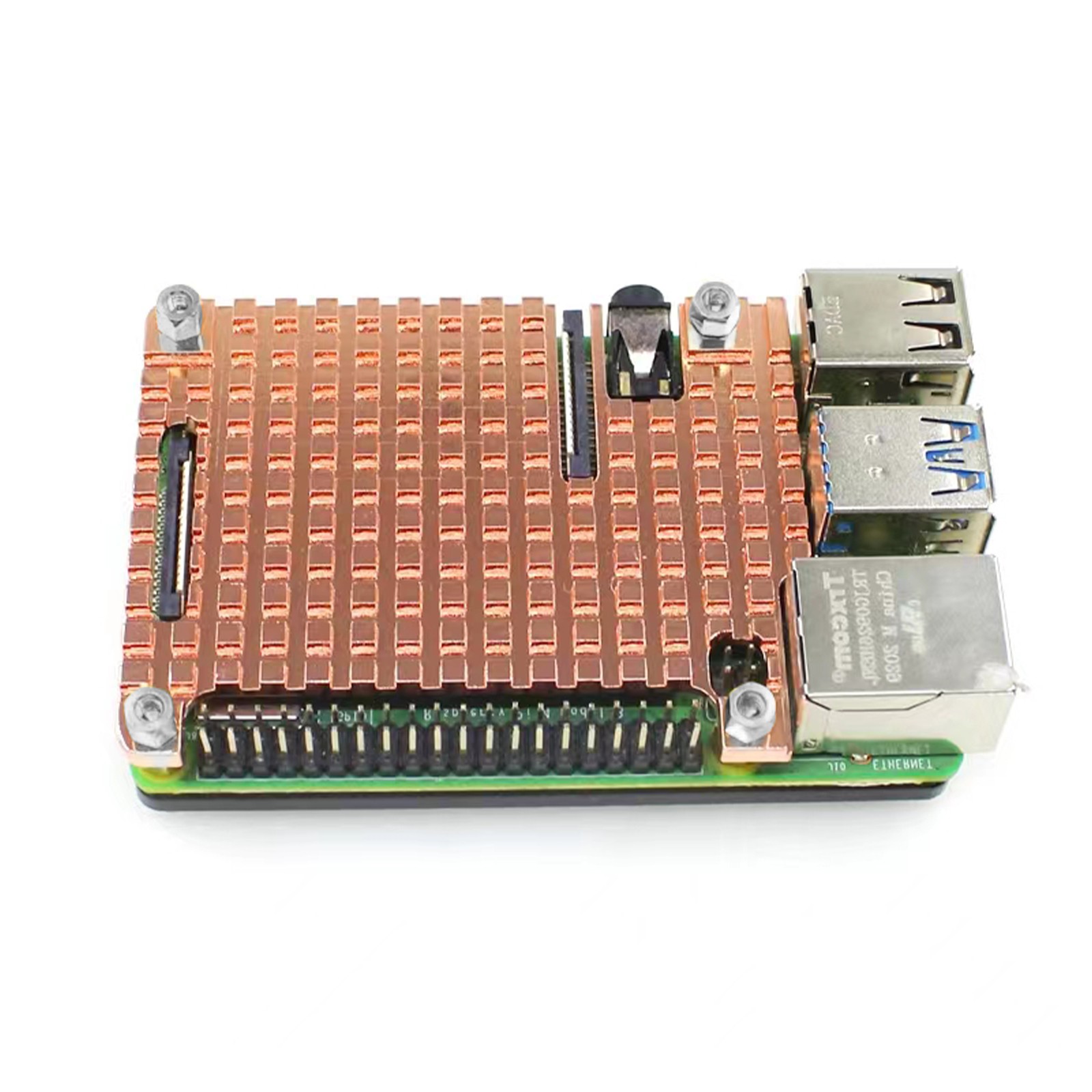 Pure Copper Heatsink Protective Passive Cooling Case Set For Raspberry Pi 4B