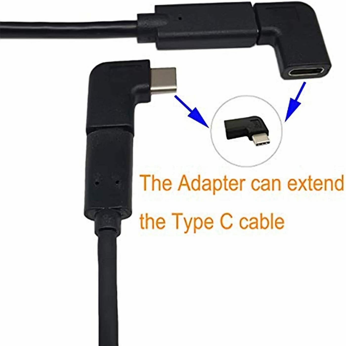 USB C Angle Adapter [2 Pack] Left/Right 90 Degree, USB Type C Male to Female