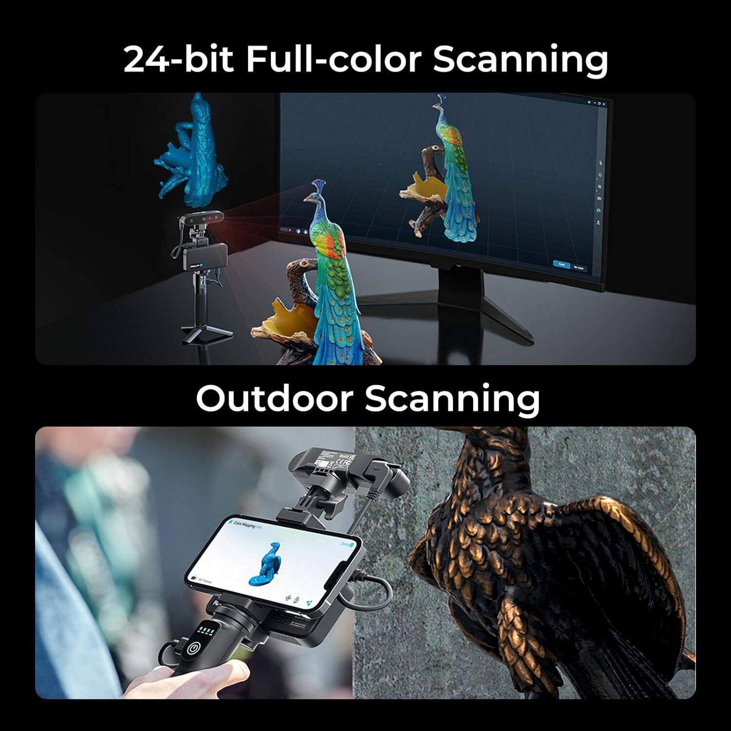 Creality CRScan Ferret Pro Wireless 3D Scanner 0.1mm Accuracy Full-Color Capture