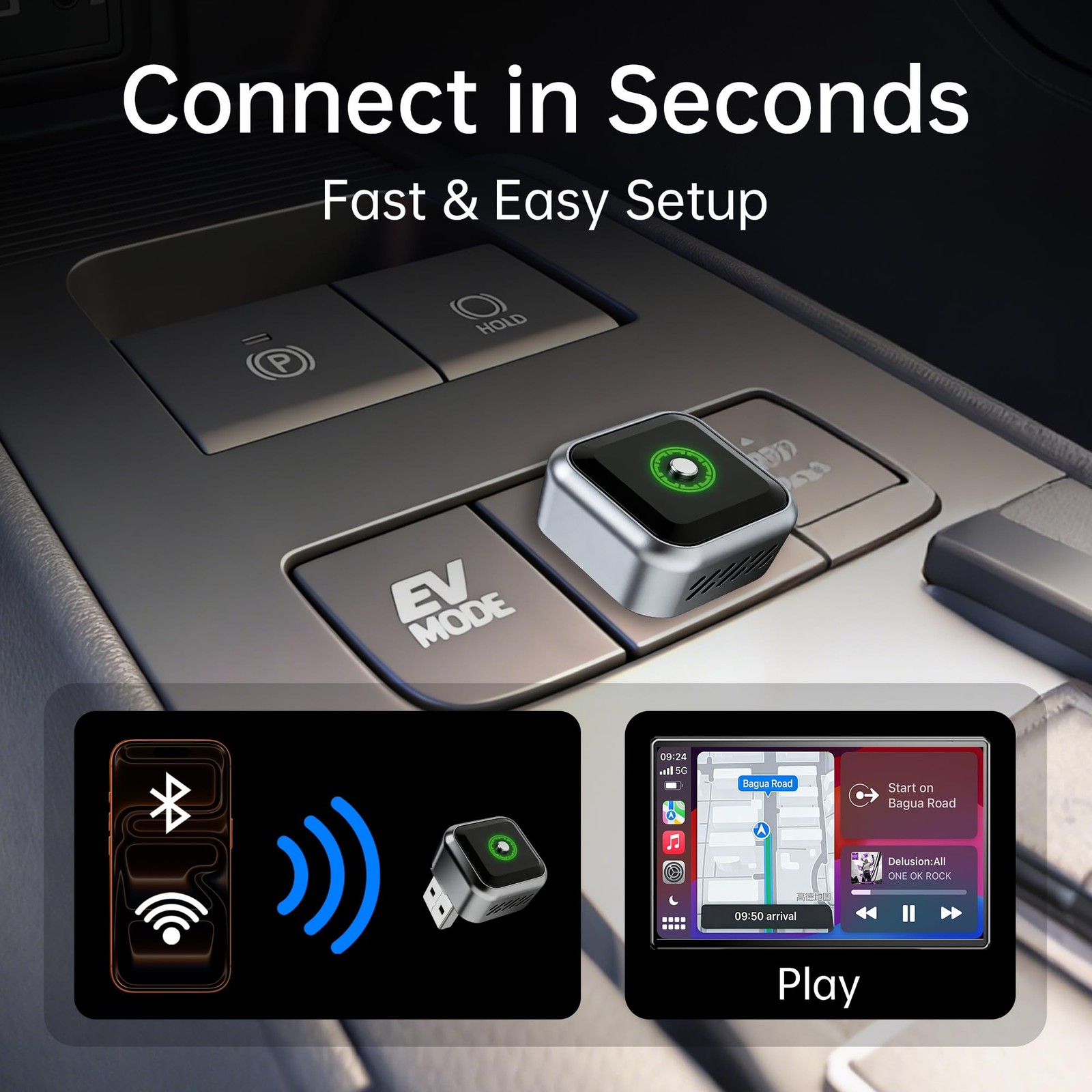Wireless CarPlay Adapter for iPhone 2026 Upgrade, OEM-Level Stability with Li…