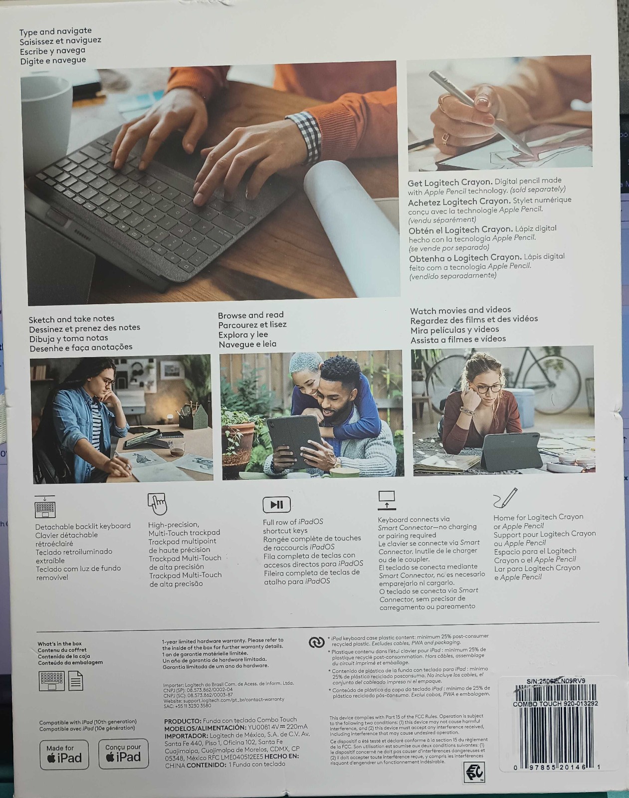 Logitech Combo Touch For iPad 10th Gen and A16 -Oxford Gray