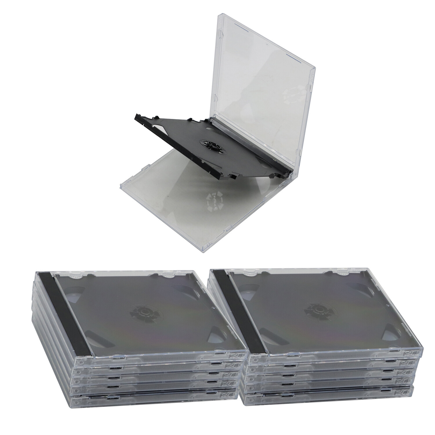 Lots STANDARD Double CD Jewel Case with Tray 10.4mm (2 CD) Lots Protectors Cover