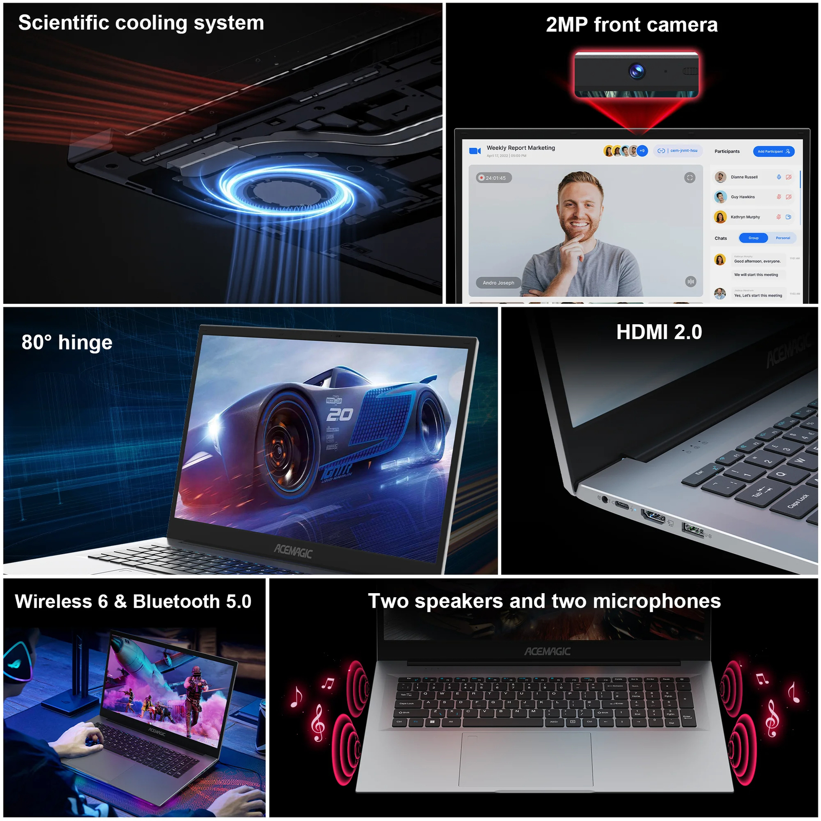 ACEMAGIC AX18 18.5″ HD Laptop Intel N150 16GB DDR4 512GB SSD WIFI windows 11 Pro