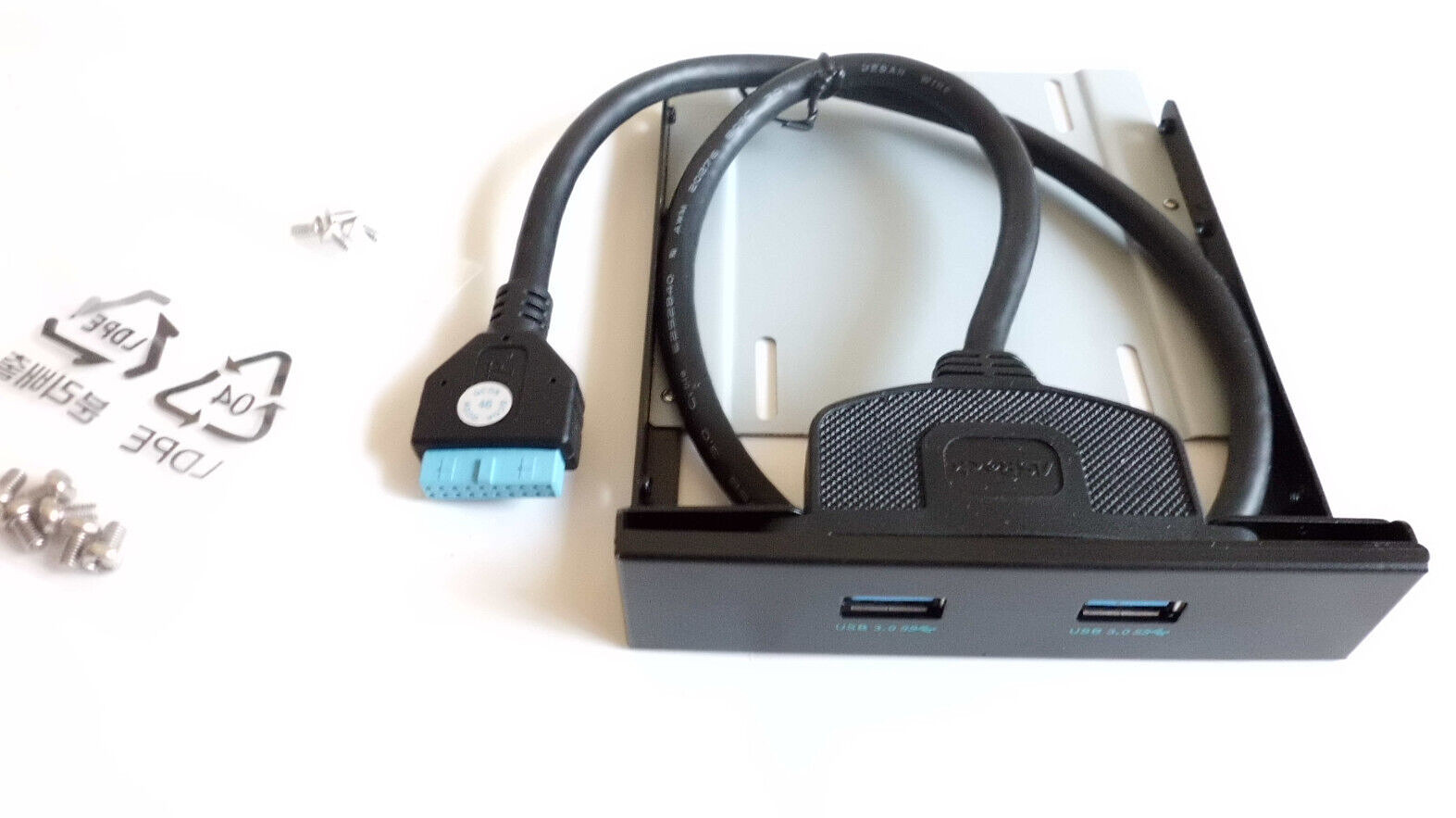 2 Ports USB 3.0 20 Pins 3.5 Inch Metal Front Panel 2.5″ SSD Space with 22″ cable