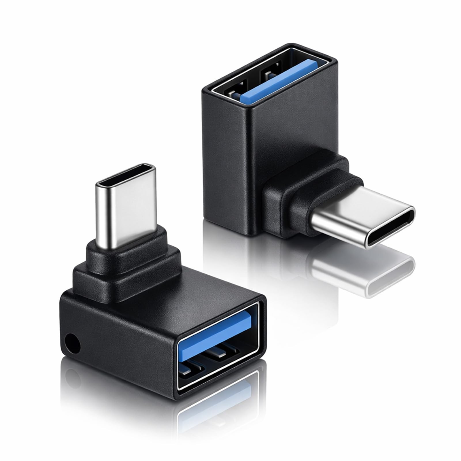 2 Pcs 90 Degree USB C to USB Adapter, Right Angle Type-C (Male) to USB-A (Fem…