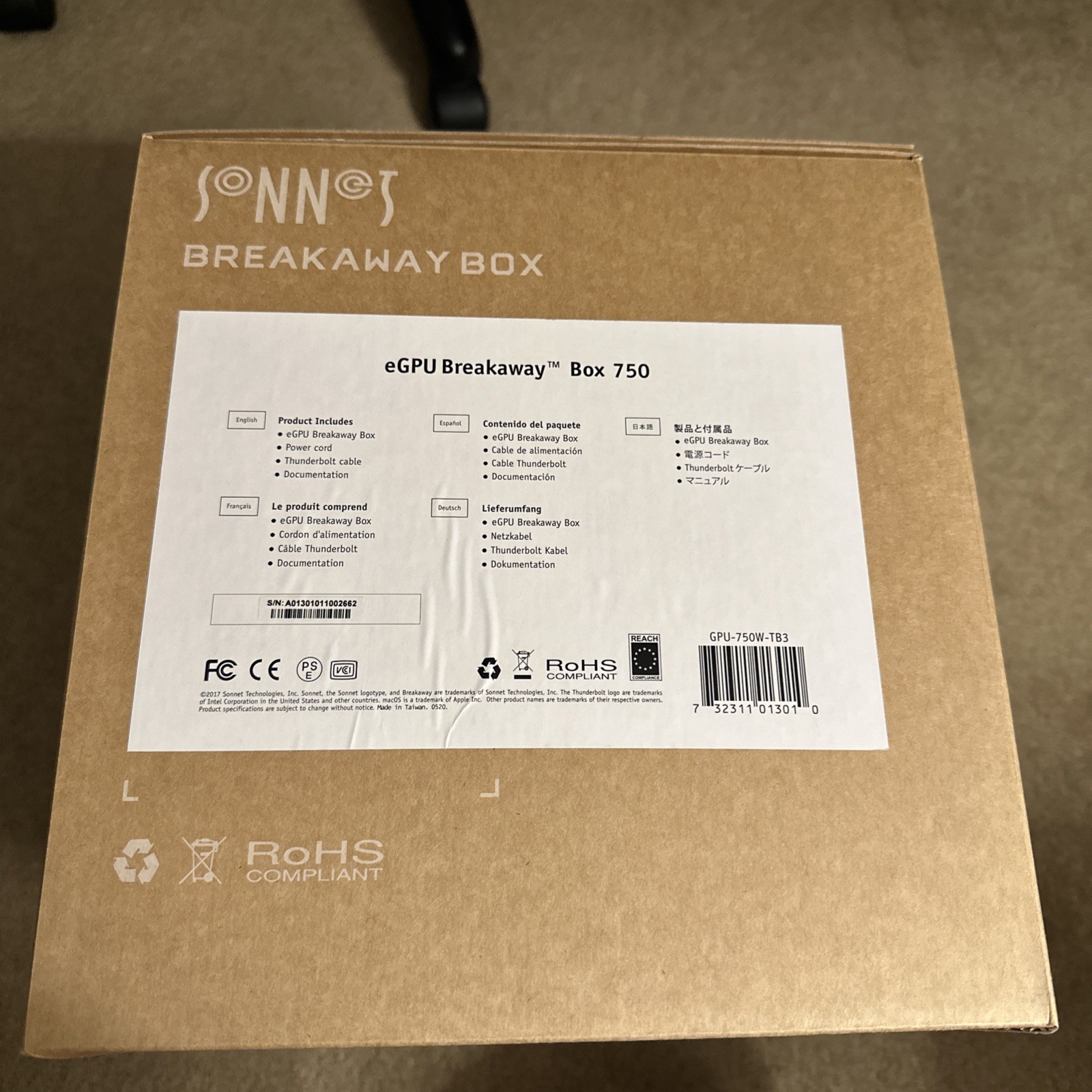 Sonnet 750ex eGPU Breakaway Box