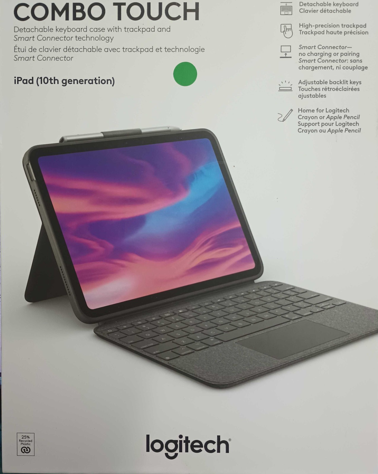 Logitech Combo Touch for iPad 10th Gen and A16 -Oxford Gray