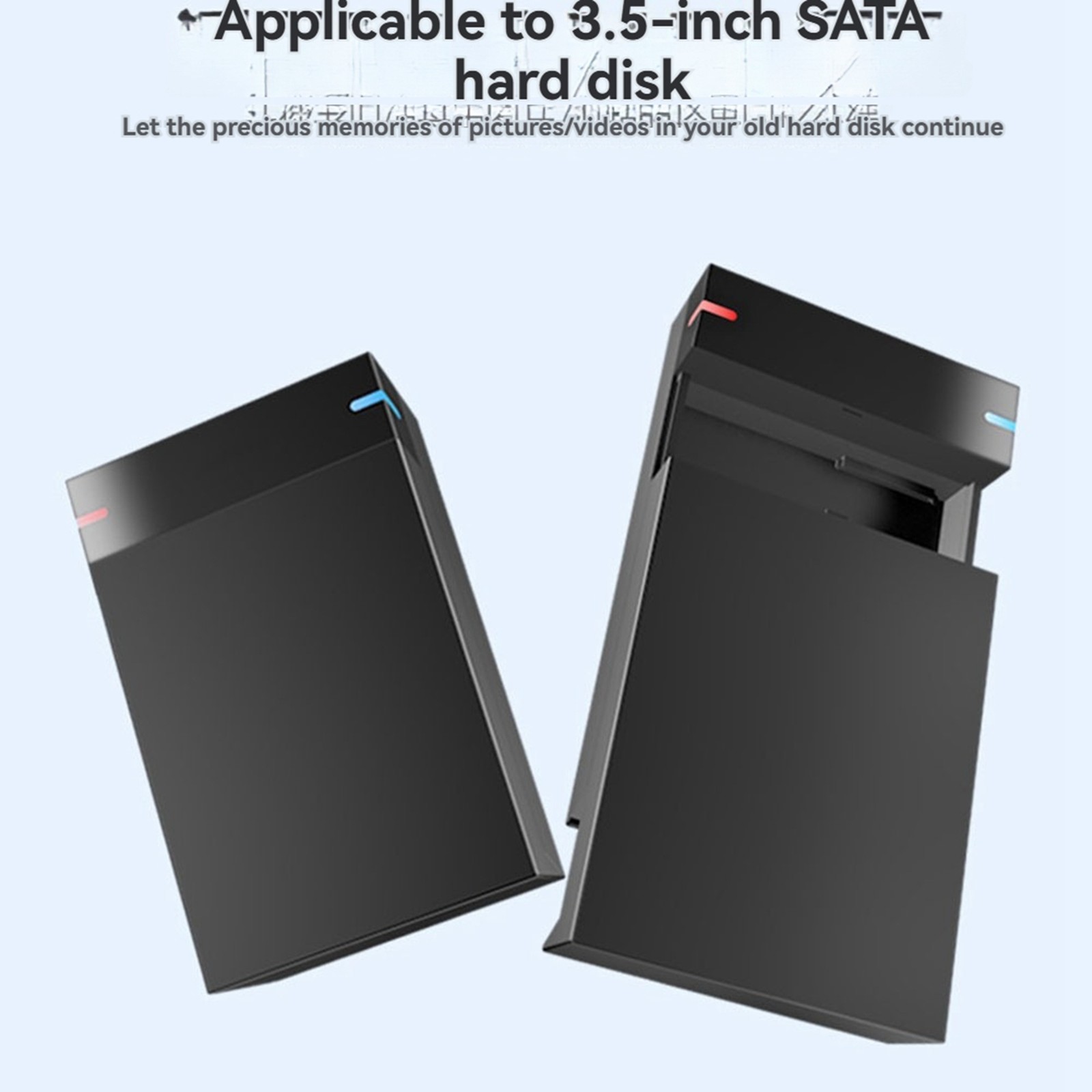 2 Set 3.5 Inch to USB 3.0 HDD Case – External Hard Drive Enclosure, Data6683