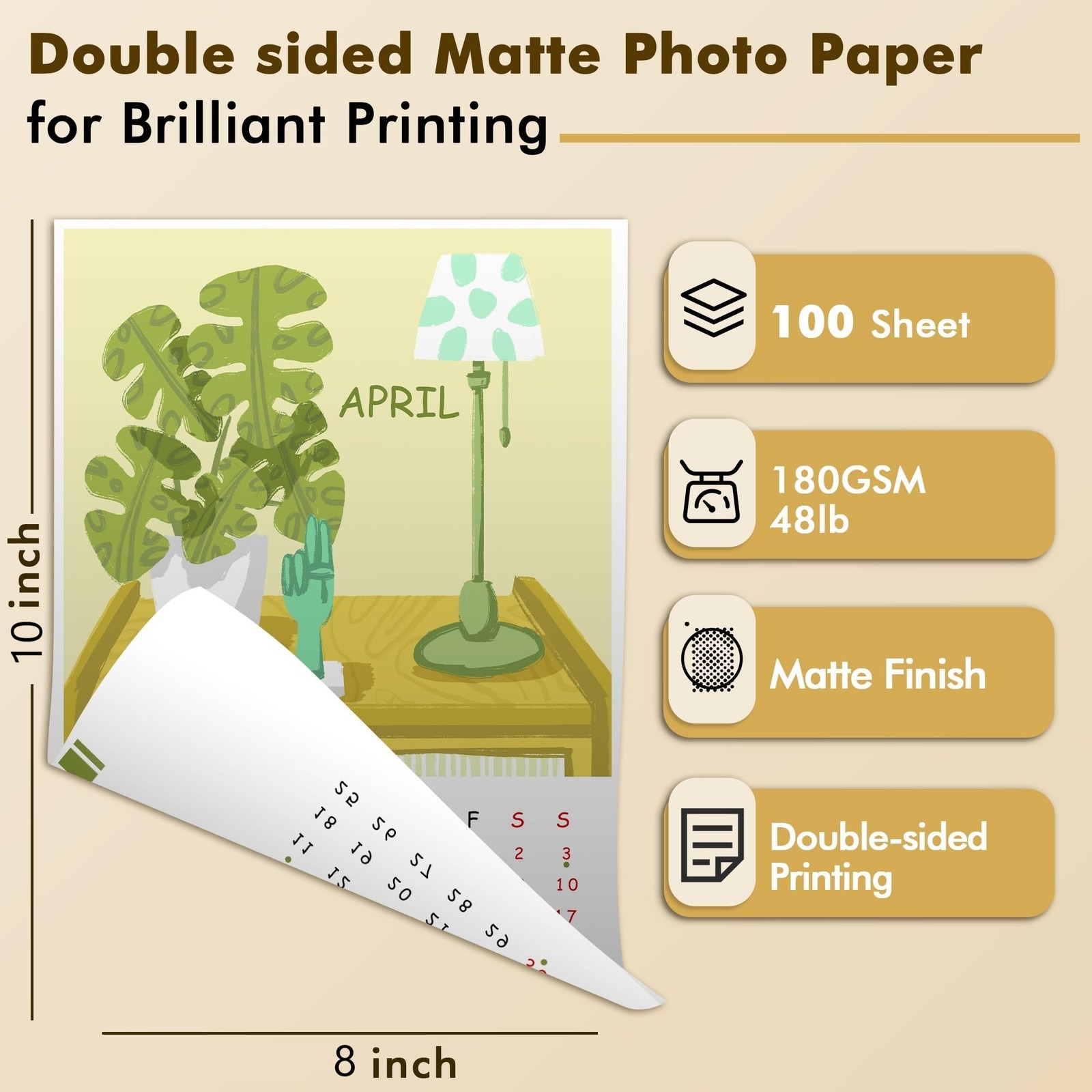 Koala Photo Paper Double-side Matte 8×10 Inches 100 Sheets 48LB 180GSM