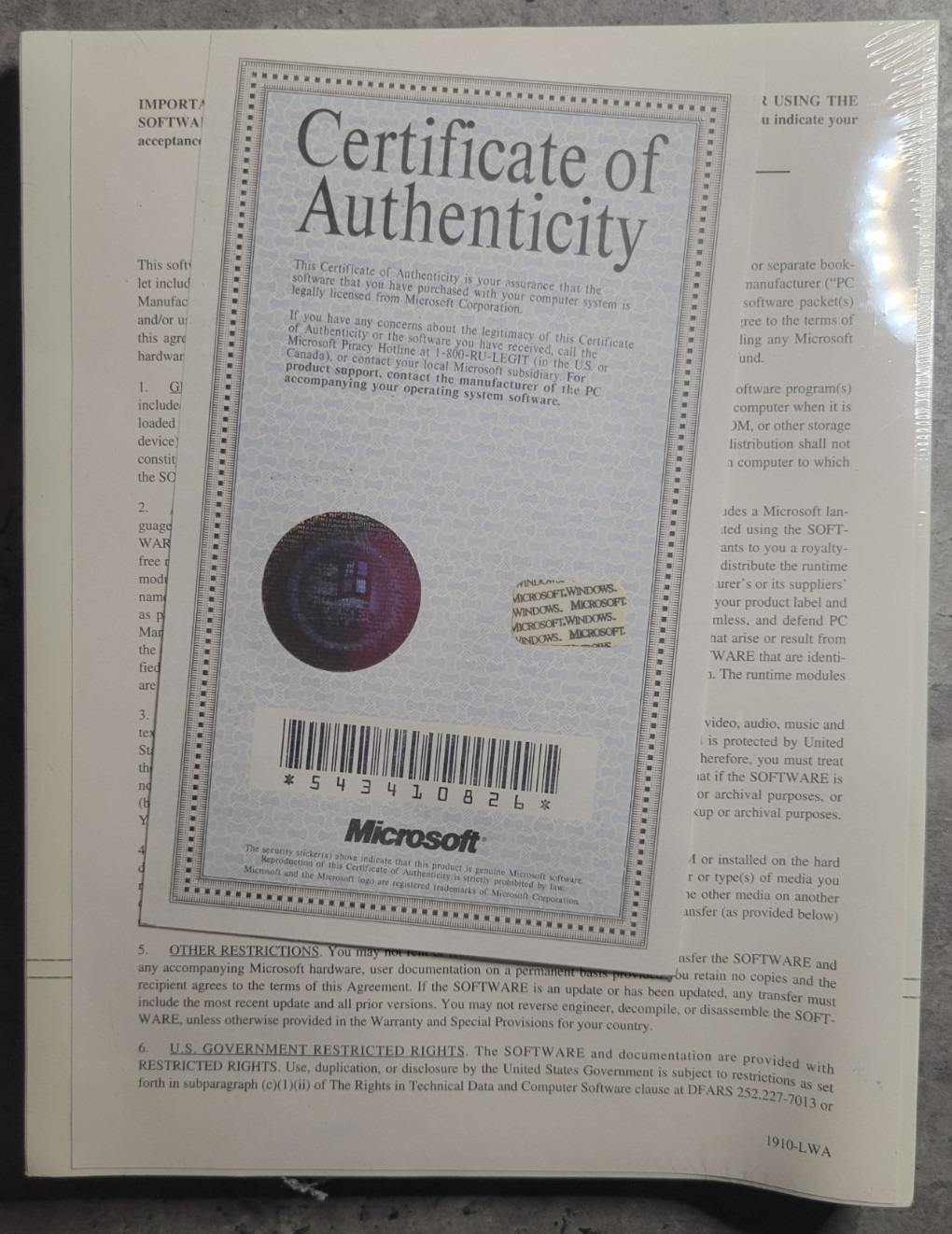Microsoft MS-DOS 6.22 & Windows OEM Sealed User Guides COA 3.5 Vintage Software!