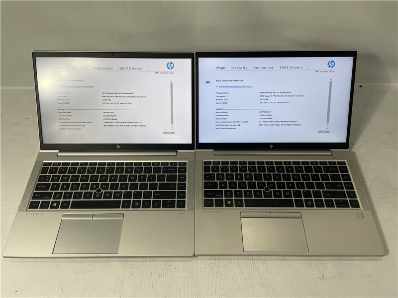HP EliteBook 845 G7 Laptop Ryzen 5 PRO 4650U 8GB No SSD Win COA Grade C Lot of 2