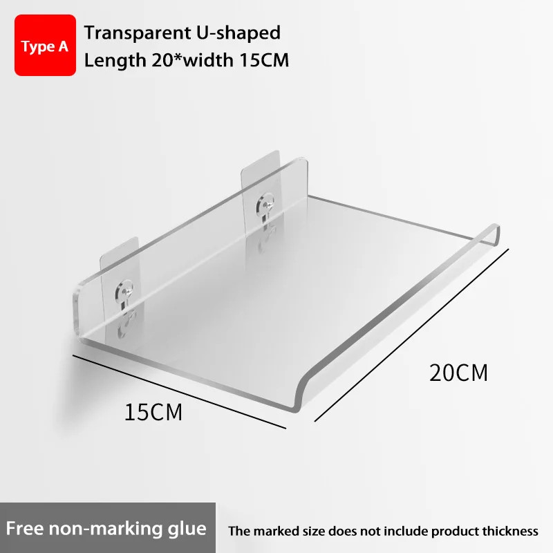 Self Adhesive Storage Shelf Wall-mounted Storage Rack Removable Bathroom Shower