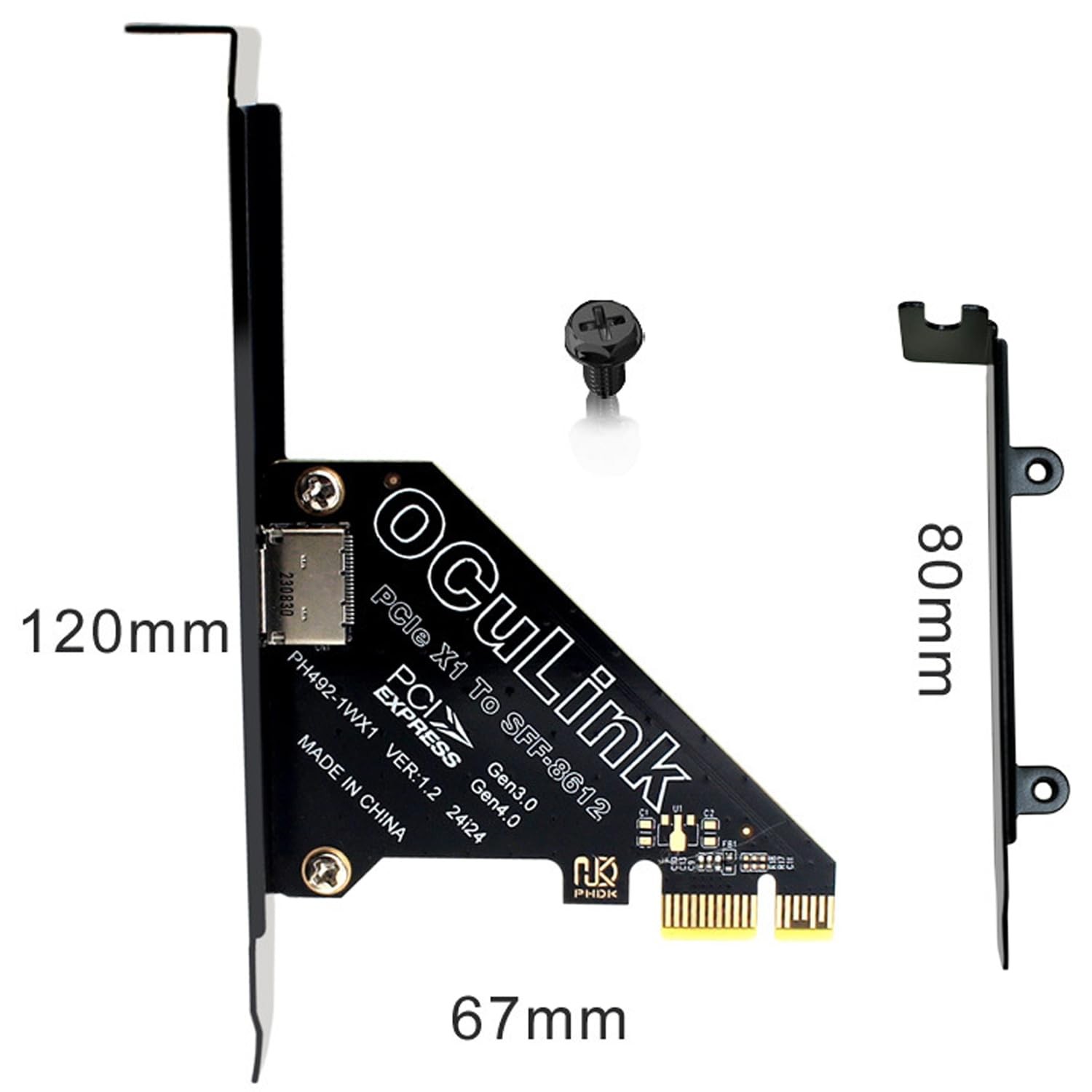 PCIe 4.0 x4 OCuLink SFF8612 External GPU eGPU Riser Card for Mini PC