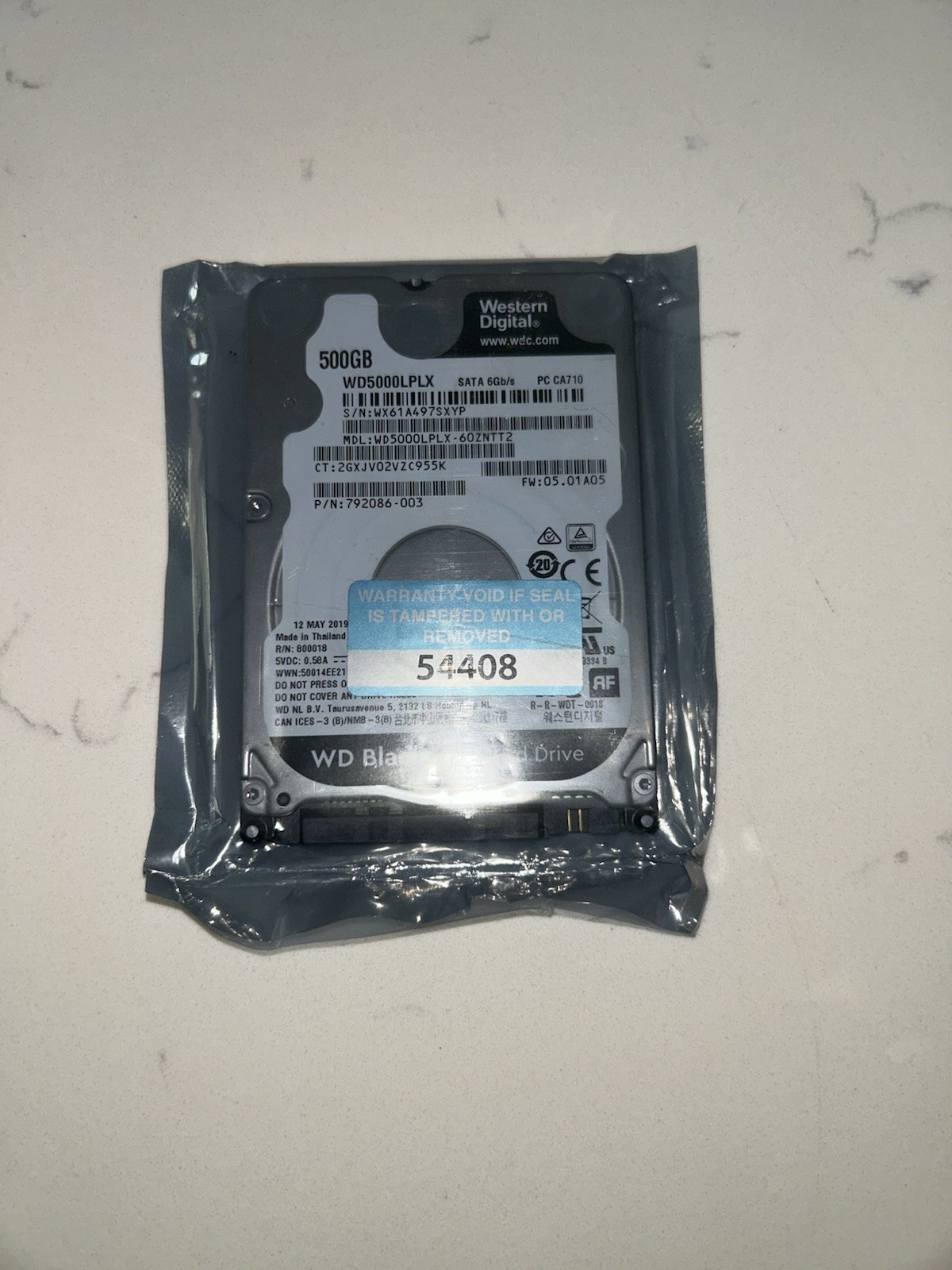 Western Digital WD Black WD5000LPLX- 60ZNTT2 SATA 6Gb/s PC Hard Drive