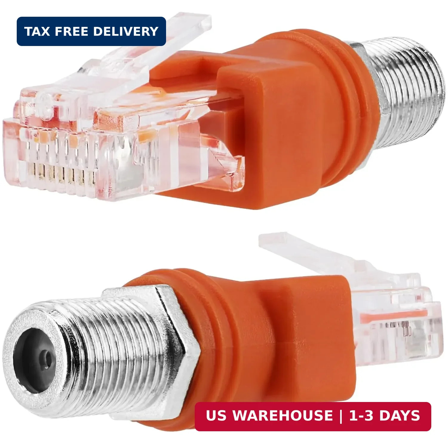 RF to RJ45 Converter Adapter, 2 Pack F Female to RJ45 Male Ethernet Adapter Coax