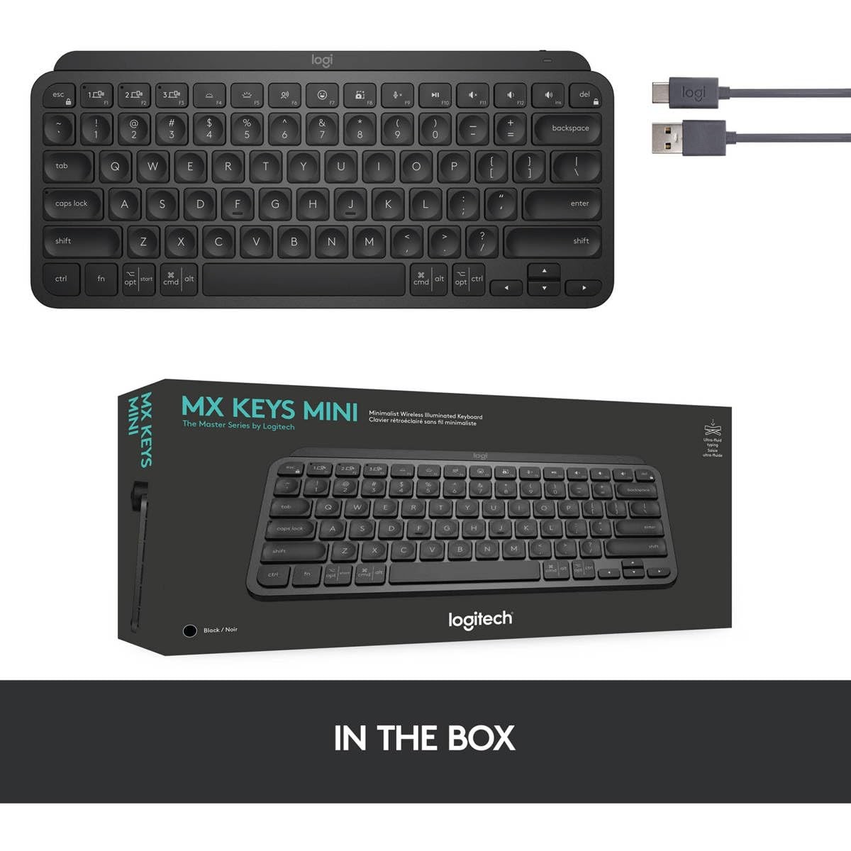 Logitech MX Keys Mini Wireless Bluetooth Keyboard in Black
